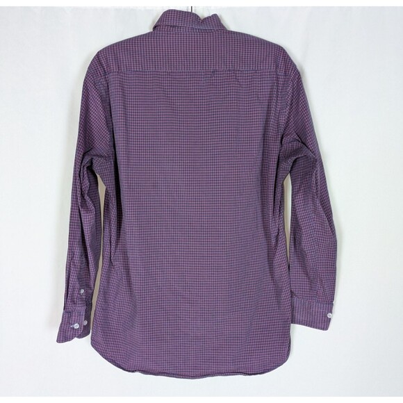 Tailorbyrd Button Down L Men's Purple Plaid Contrasting Cuffs Long Sleeve Preppy - Picture 5 of 9